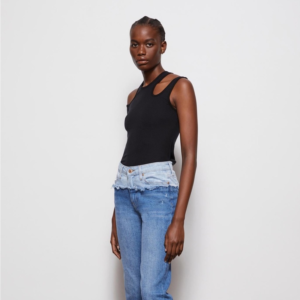 Jonathan Simkhai Irene Shaping Rib Racer Tank In Black - Picture 3 of 9